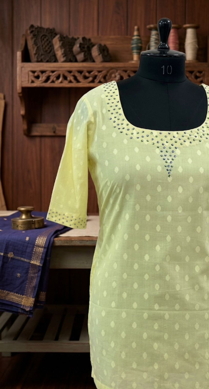 Pastel Yellow Embellished Straight Kurta Set