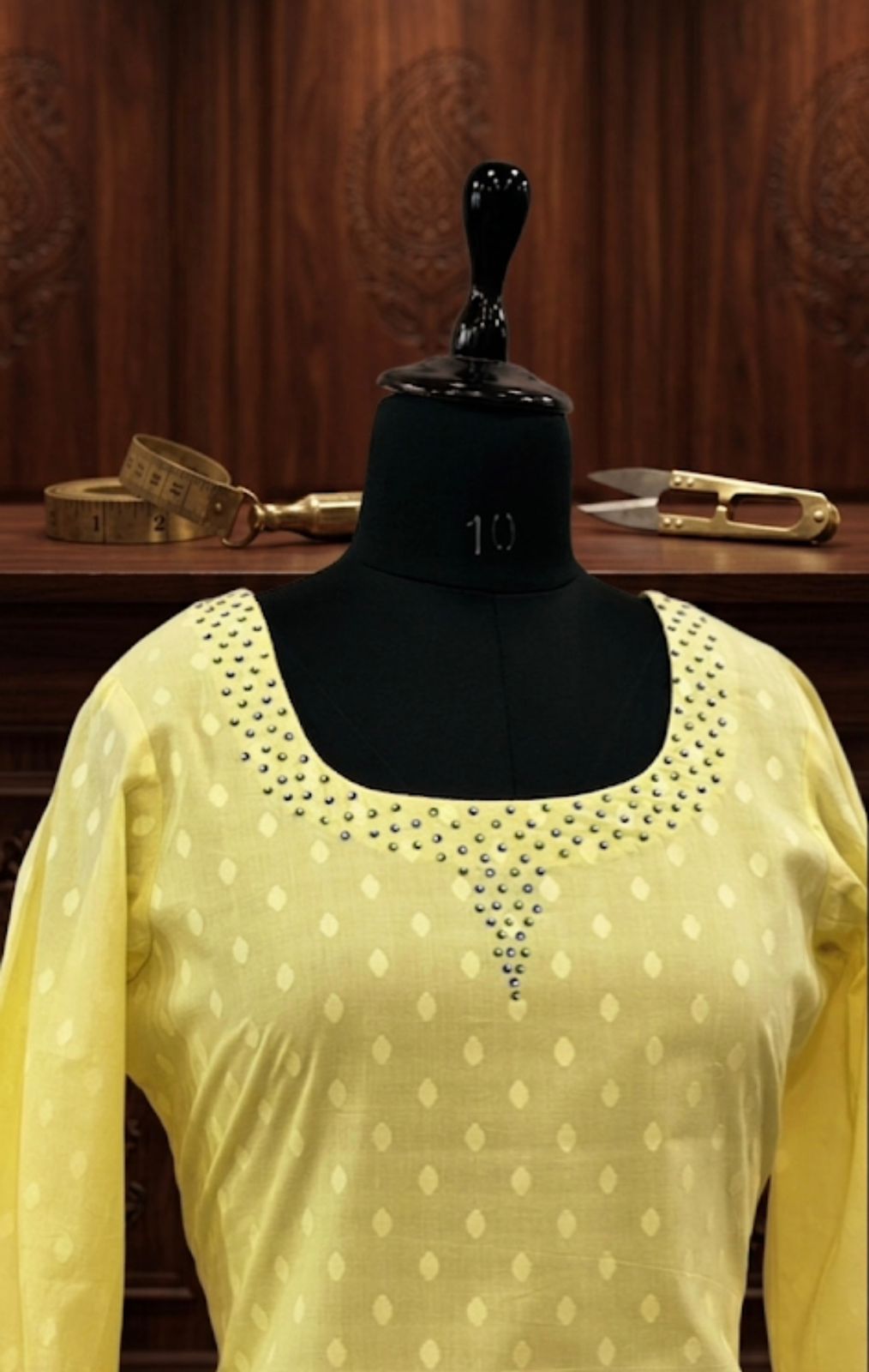 Pastel Yellow Embellished Straight Kurta Set